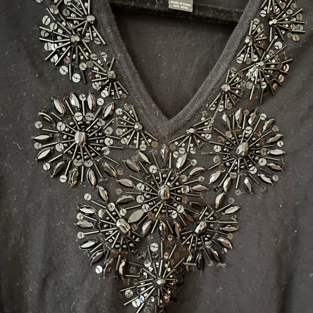 INC International Concepts jewel v-neck sweater 0X - Picture 7 of 7